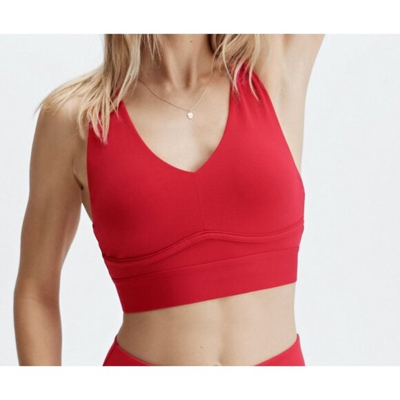Fabletics All Day Every Day Sports Bra Haute Red No Tag Fits Like Medium Gym - Picture 1 of 7